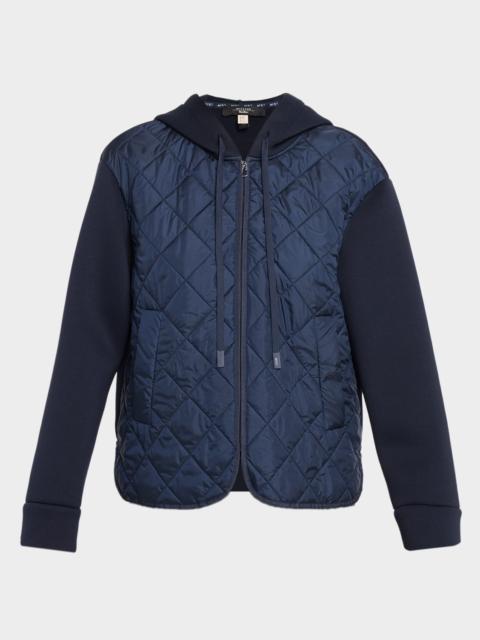 WEEKEND Max Mara Hooded Quilted-Front Scuba Jersey Jacket