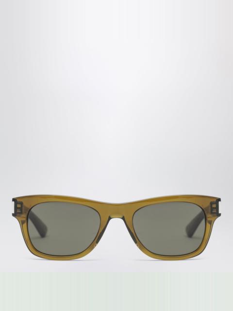 SAINT LAURENT Olive brown rectangular sunglasses
