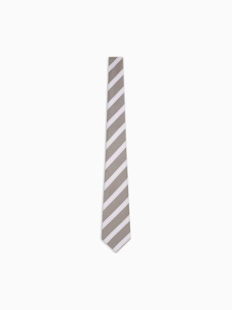 GIORGIO ARMANI SILK TIE WITH JACQUARD STRIPES
