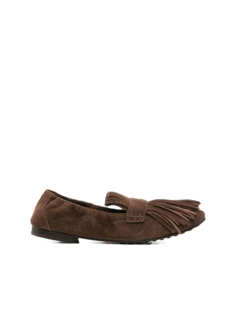 TORY BURCH suede tassel ballet flats
