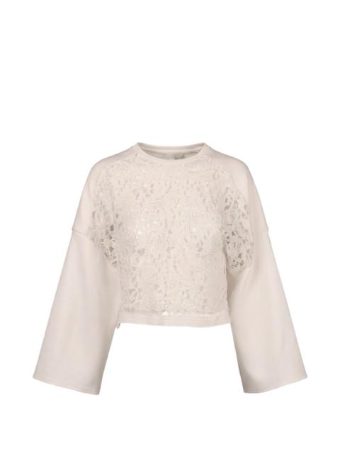 Valentino lace-panel sweatshirt