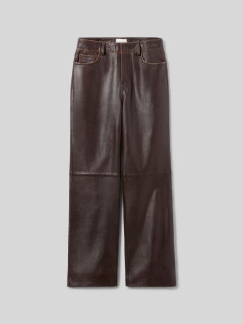 Claudie Pierlot STRAIGHT LEATHER PANTS GOLD BUTTON