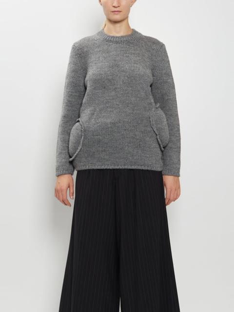 Comme Des Garçons Padded Details Wool Sweater — Top Grey
