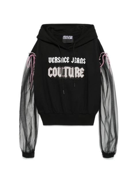 VERSACE JEANS COUTURE Embellished Gothic Logo hoodie