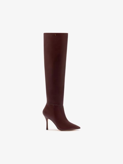 Larroudé Kate Hi Boot In Burgundy Leather