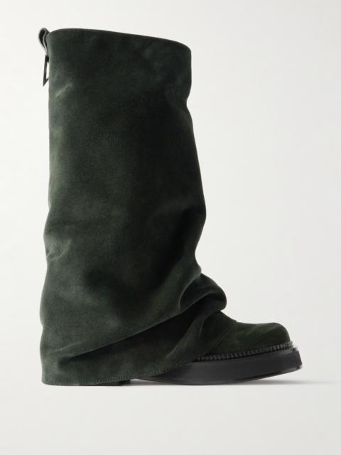 THE ATTICO Robin Layered Suede Knee Boots