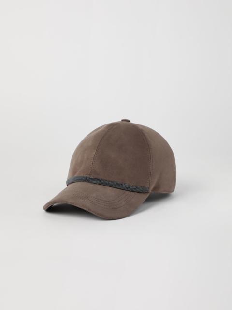 Brunello Cucinelli Suede baseball cap with shiny trim