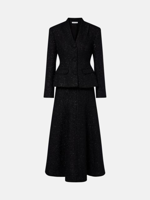 self-portrait Peplum bouclé midi dress