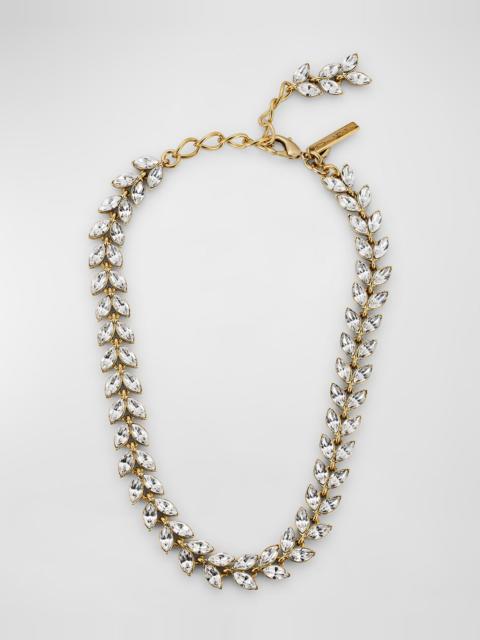Oscar de la Renta Crystal Leaf Necklace