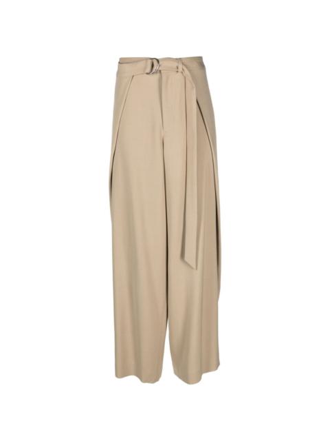AMI Paris belted wide leg trousers