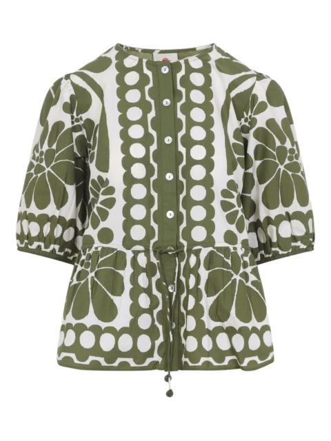 FARM RIO Farm Rio Floral Print Buttoned Top