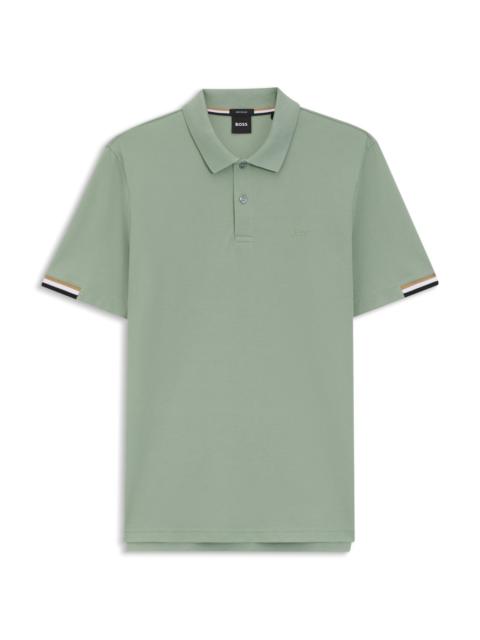 RUBBERISED-LOGO POLO SHIRT IN MERCERISED COTTON