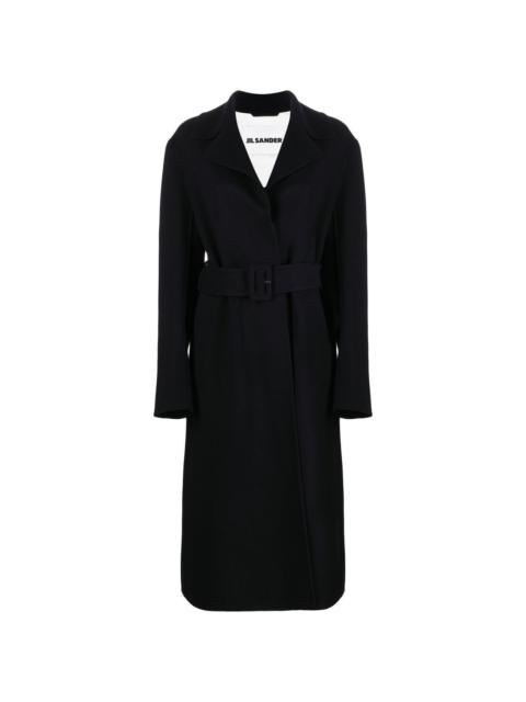 コート JIL SANDER Black Wool Blend Coat Wool Coat Man | Jil Sander Official Online Store