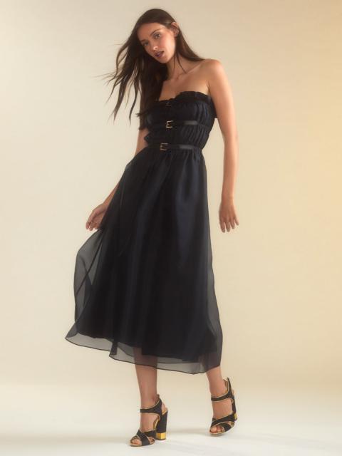 CYNTHIA ROWLEY Buckle Up Silk Organza Dress
