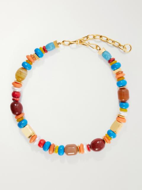 LIZZIE FORTUNATO Souvenir Gold-plated Multi-stone Beaded Necklace