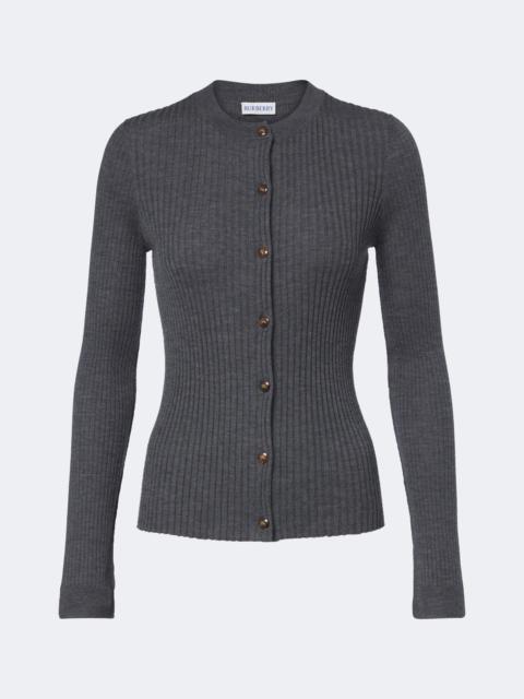 Burberry EKD ribbed-knit cashmere cardigan