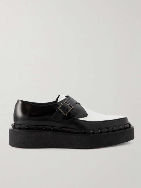 Valentino Rockstud M-Way Patent-Leather Monk-Strap Shoes