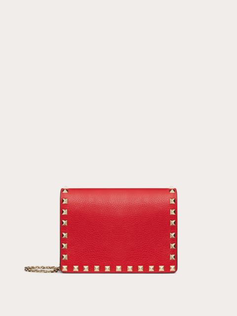 Valentino Rockstud Grainy Calfskin Chain Pouch