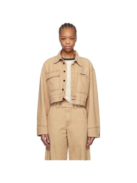 We11done Beige Cropped Work Jacket