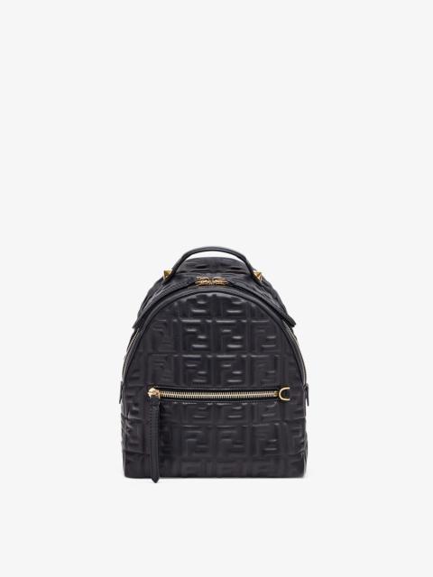 FENDI Black leather FF backpack