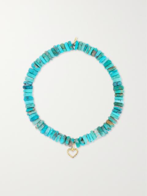 SYDNEY EVAN Arizona Small 14-karat Gold, Turquoise And Diamond Bracelet