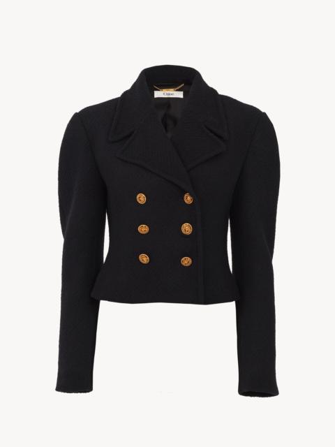 Chloé DOUBLE-BREASTED CROPPED JACKET IN WOOL BOUCLETTE