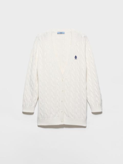 Prada Cable-knit cotton cardigan