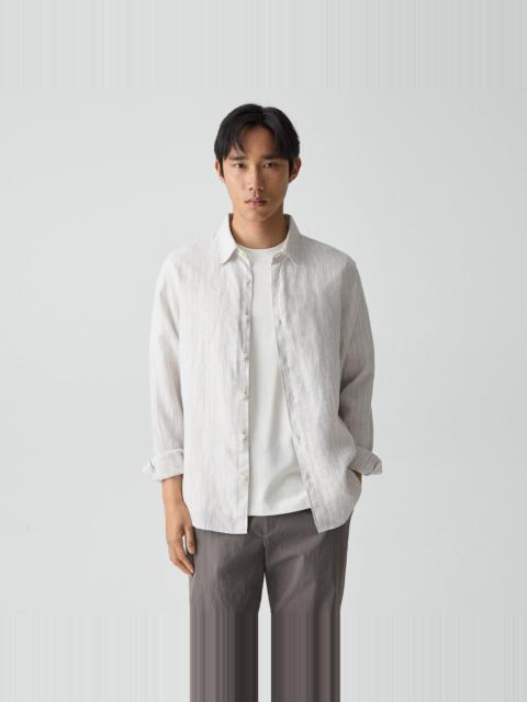 Theory Irving Shirt in Relaxed Linen Stripe