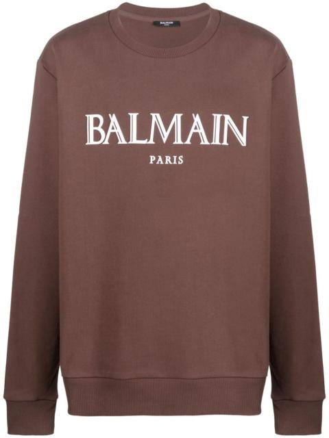 Balmain logo-print cotton sweatshirt