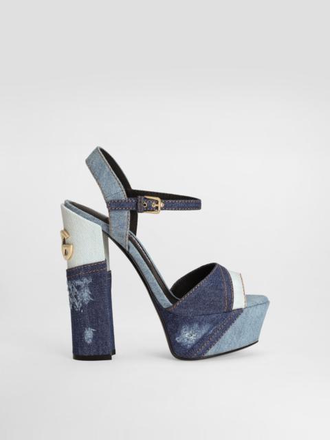 Dolce & Gabbana Patchwork denim platform sandals