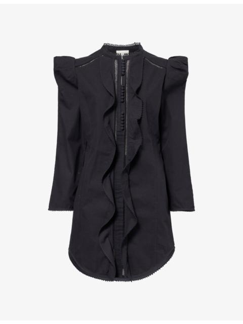 Isabel Marant Chantalga Broderie Long-Sleeve Cotton Mini Dress
