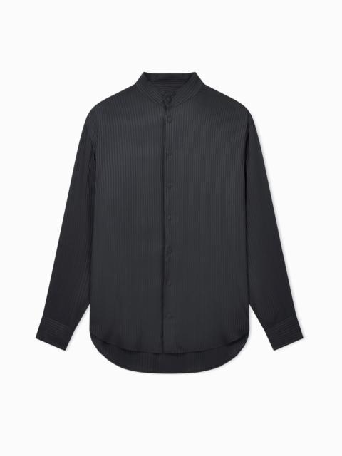 GIORGIO ARMANI SILK AND VISCOSE BLEND CREPONNE SHIRT