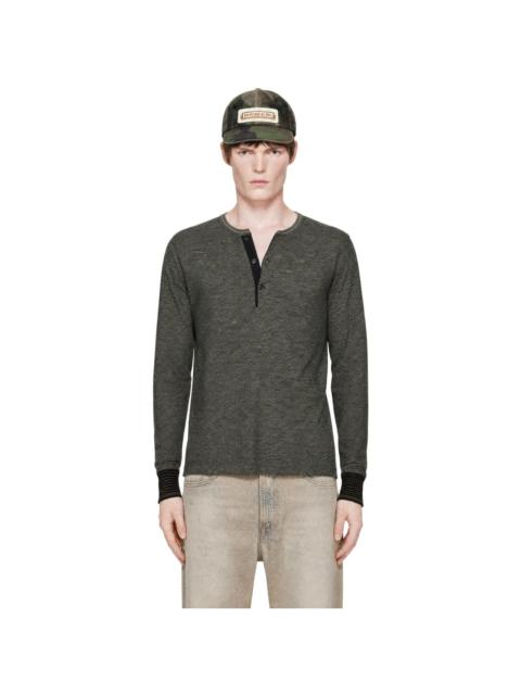 RRL by Ralph Lauren Black Indigo Jacquard Henley