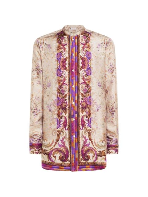 Pierre-Louis Mascia Aloe mandarin-collar silk shirt