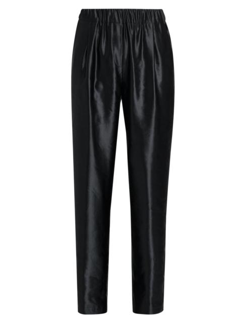 GIORGIO ARMANI Women's Satin Linen-Silk Pants - Black