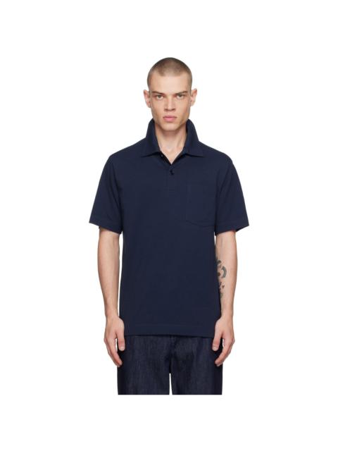 Navy Spread Collar Polo