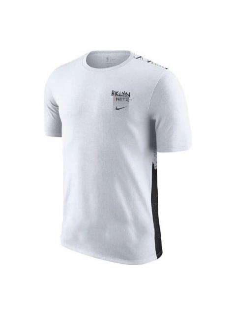 Nike Nike NBA Brooklyn Nets Alphabet Printing Round Neck Short Sleeve White CT9378-100