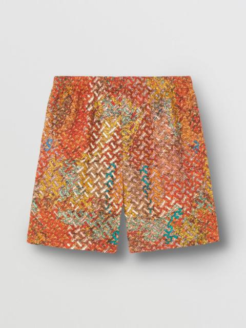 Burberry Monogram Map Print Silk Shorts