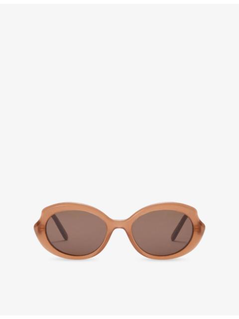 Loewe Mini Slim Oval-Frame Acetate Sunglasses