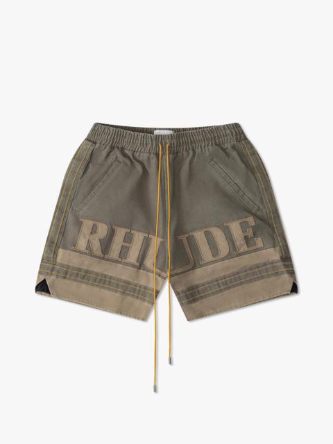 Rhude RHUDE EMB. CANVAS LOGO SHORTS