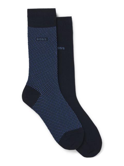 BOSS TWO-PACK OF REGULAR-LENGTH SOCKS WITH LOGO DETAILS