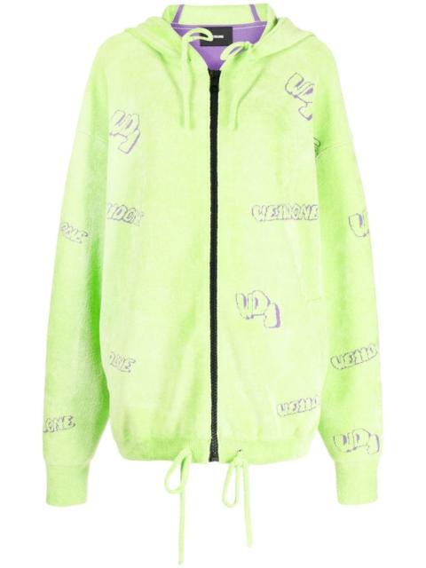 We11done terry-cloth zip-up hoodie