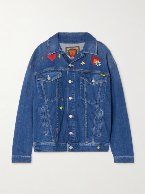 MOTHER + La Doublej The Drop It Drifter Embroidered Denim Jacket