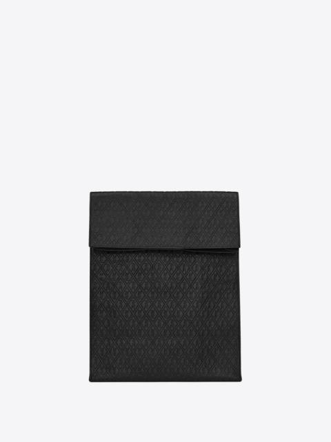 SAINT LAURENT le monogramme deli paper bag in monogram embossed leather