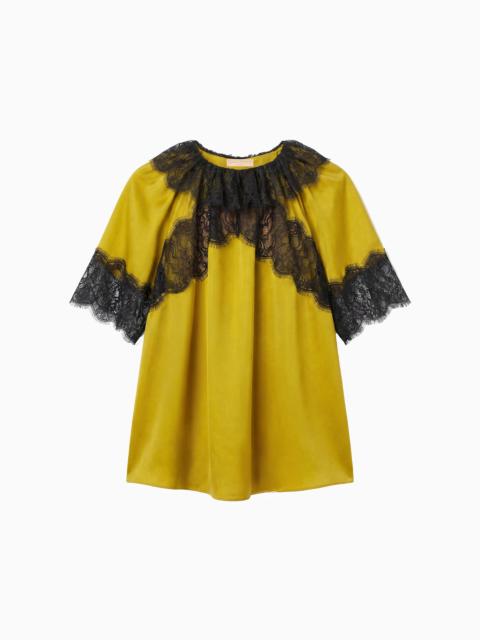 ULLA JOHNSON Nina Short Sleeve Silk Blouse