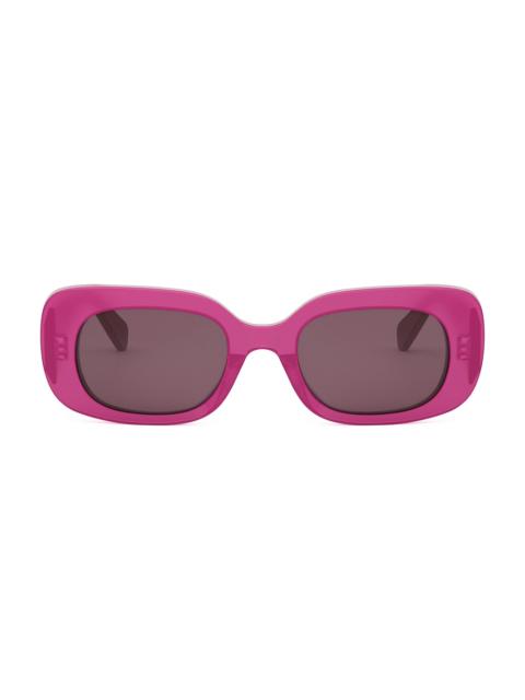 CELINE Women's Bold 3 Dots 51MM Rectangular Sunglasses - Fuschia Dark Pink