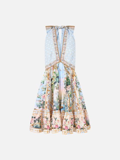 CAMILLA RUFFLE HEM HALTER SHORT DRESS SISI SOCIETY