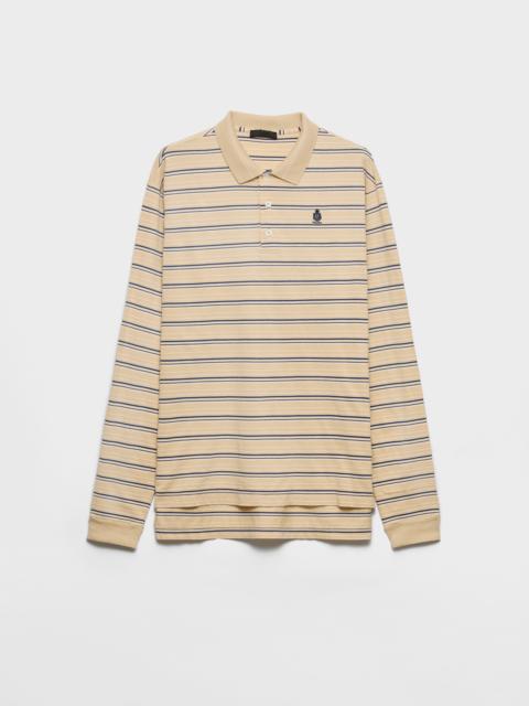Prada Striped cotton piqué polo shirt