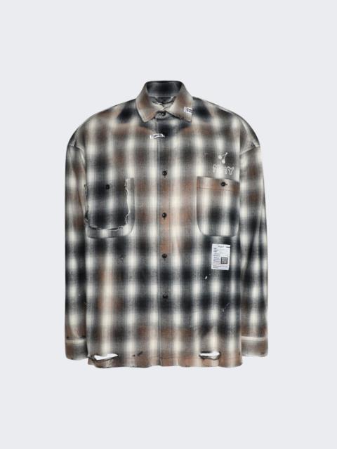 Vintage Like Checkered Shirt Black