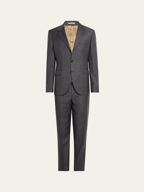 Brunello Cucinelli Men's 150s Wool Pinstripe Suit